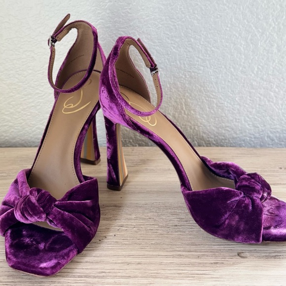 Sam Edelman Purple Velvet Heels. Size 8.5 - Picture 5 of 9